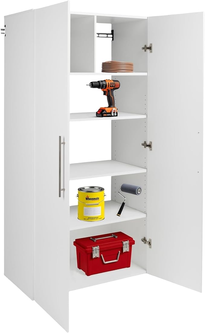 Prepac HangUps Large Storage Cabinet - Immaculate White 36" Cabinet with Storage Shelves and Doors; Ideal for Bin and General Storage Solutions