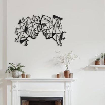 SIGNLEADER Metal Wall Art Decor Couple Secret Words Modern Abstract Wall Sculpture Hangings Home Decoration for Living Room, Bedroom, Bathroom, Kitchen, Outdoor - 18" Black