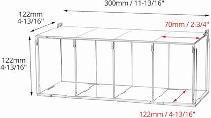 QWORK Coffee Capsule Holder Acrylic Box, Clear 4 Compartment Coffee Pod Storage Organizer with Lid, 11.73" x 5.12" x 4.72"