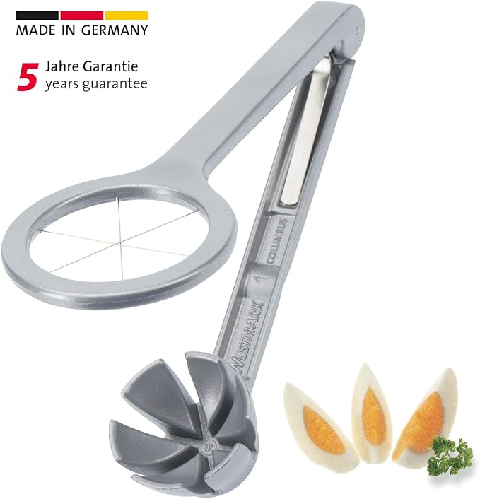 Westmark Wedge Egg Slicer - Heavy-Duty Aluminum Cutter with Stainless Steel Blades for Wedge Slices, Multi-Purpose Wedger for Eggs, Mushrooms, Strawberries & Kiwi, Kitchen Essentials