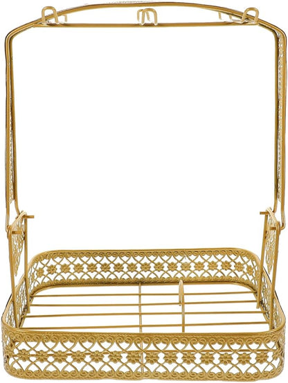 UPKOCH Coffee Mug Holder 6-Tier Metal Cup Stand with Drip Tray 11.14X8.85X7.28In for Kitchen Countertop Storage Organizer Rack for Coffee Cups and Tea Mugs