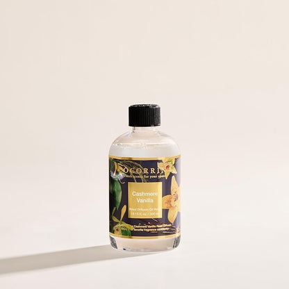 Cocorrína Reed Diffuser Refill Cashmere Vanilla 10.14oz (300ml) with 8 Sticks - Premium Long-Lasting Floral Essential Oil, Home Fragrance for Bedroom, Bathroom Home Decor