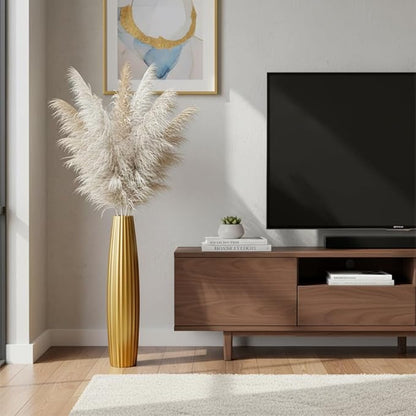 Floor Vases, Tall Floor Vase 23.6 inch (60CM, 1.96FT) Tall Vases, Sturdy Gold Vase for Living Room Decor, Resin Gold