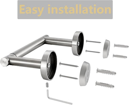 Toilet Paper Holder, Double Post Pivoting Design, Stainless Steel Rustproof Bathroom Tissue Holder, Wall Mount Fits Mega Rolls, for Home, RV, Commercial Bathroom Brushed Nickel