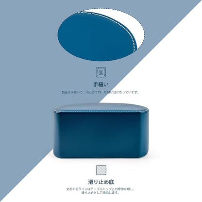 Remote Control Holders Organizer Box with 5 Compartment PU Leather Multi-functional Office Desk Storage Caddy Store Tv Remote for Media Player,Brush,Pencil,Glassees&Office Supplies (peacock blue)