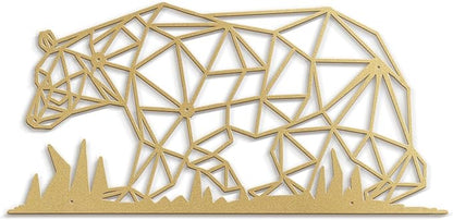 SIGNLEADER Metal Wall Art Decor Big Stupid Bear Modern Abstract Wall Sculpture Hangings Home Decoration for Living Room, Bedroom, Bathroom, Kitchen, Outdoor - 12" Gold