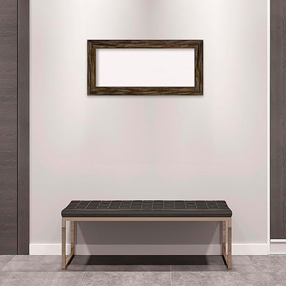 Amanti Art White Cork Board for Wall, 17x35 Vision Board with Brown Wood Frame, Medium Corkboard Office Decor for Home Organization, Country Rustic Corkboard Pinboard to Display Items for Home