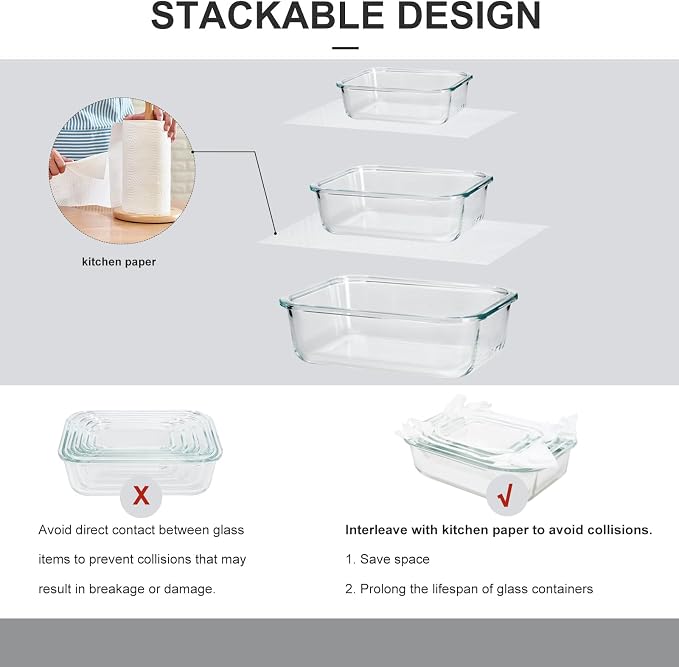 coccot Glass Food Storage Containers with Lids Airtight, Glass Meal Prep Containers for Lunch Food, Container Set, Easy to Open& Close/Microwave,Oven,Freezer,Dishwasher Safe/Leak-Proof（20 Pieces）