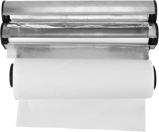 3 in 1 Stainless Steel Wall Mount Kitchen Wrap, Foil and Paper Towel Dispenser