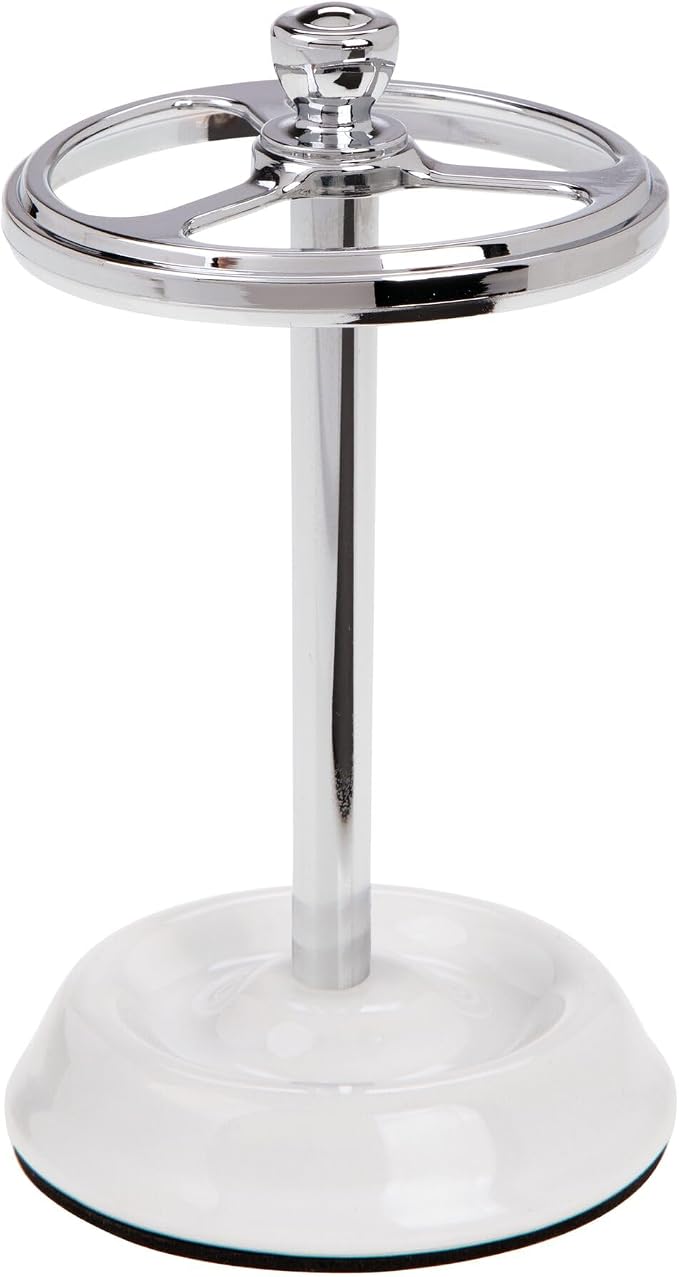iDesign 3-Section Toothbrush Holder for Bathroom - Toothbrush Stand for Countertop, White/Chrome