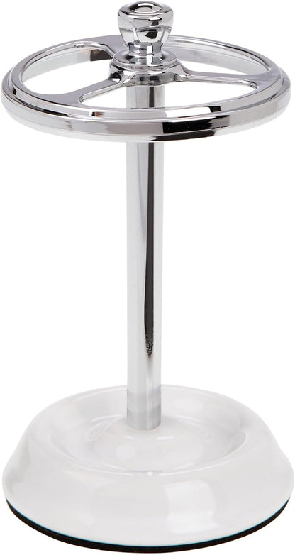 iDesign 3-Section Toothbrush Holder for Bathroom - Toothbrush Stand for Countertop, White/Chrome