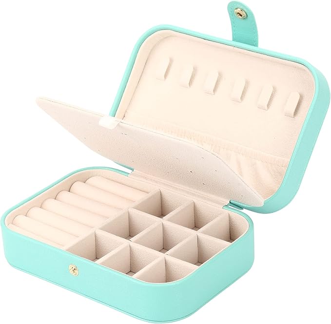 Jewelry Box, Travel Jewelry Organizer Case Small Jewelry Storage and Organizers Craft Containers Travel Mini Organizer/GREEN