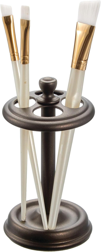 iDesign Metal Toothbrush Holder - Bathroom Cup for Bathroom Organization, The York Collection - 3.25" x 3.25" x 5.75", Bronze