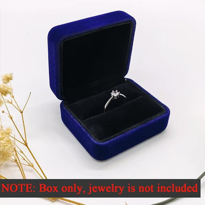 GBYAN 2 Pieces Velvet Ring Box, Jewelry Display Gift Box, Ring Case for Proposal,Engagement, Wedding,Blue
