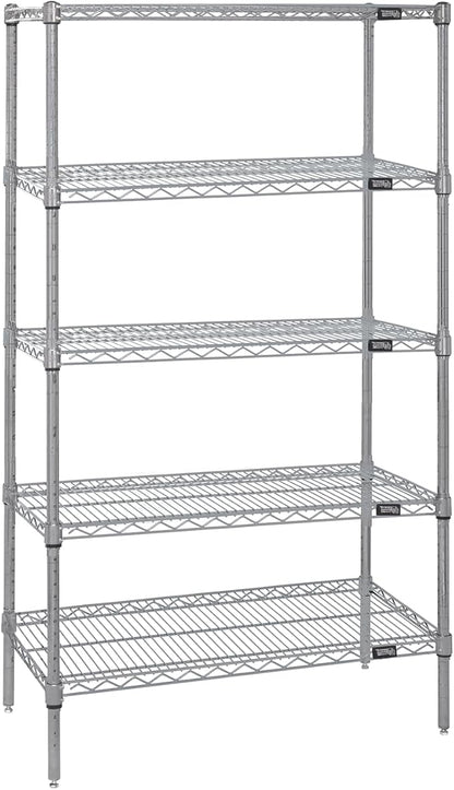 Quantum Storage Systems WR63-3072S-5 Starter Kit Wire Shelves Stainless Steel 5 Shelves 63" H x 72" W x 30" D
