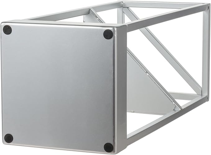 MyGift 20 Inch Tall Modern Silver Tone Metal Geometric Freestanding Entryway Umbrella Rack or Cane Holder with Shelf for Small Umbrellas and Bottom Drip Tray