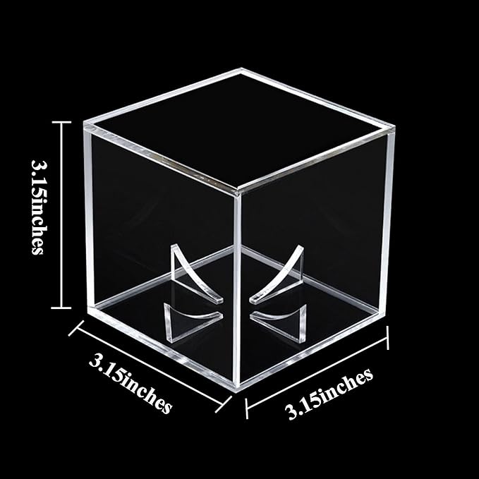 6 Pack Baseball Display Case UV Protected Acrylic Clear Baseball Holder Square Cube Ball Protector Memorabilia Autograph Display Box