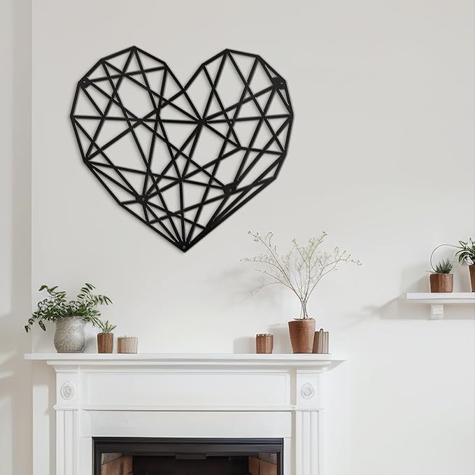 SIGNLEADER Metal Wall Art Decor Eternal Diamond Modern Abstract Wall Sculpture Hangings Home Decoration for Living Room, Bedroom, Bathroom, Kitchen, Outdoor - 24" Black
