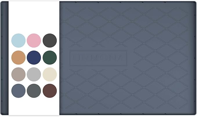 URMONA Under Sink Mat for Kitchen Waterproof, 25" x 19" Silicone Under Sink Mat for Shelf Liner Organizer, Cabinet Sink Protector Under Sink Liner for Bottom Kitchen, Bathroom(Dark Grey)