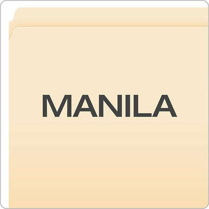 Pendaflex 752 File Folders, Straight Cut, Top Tab, Letter, Manila (Box of 100), Natural (Pack of 5)