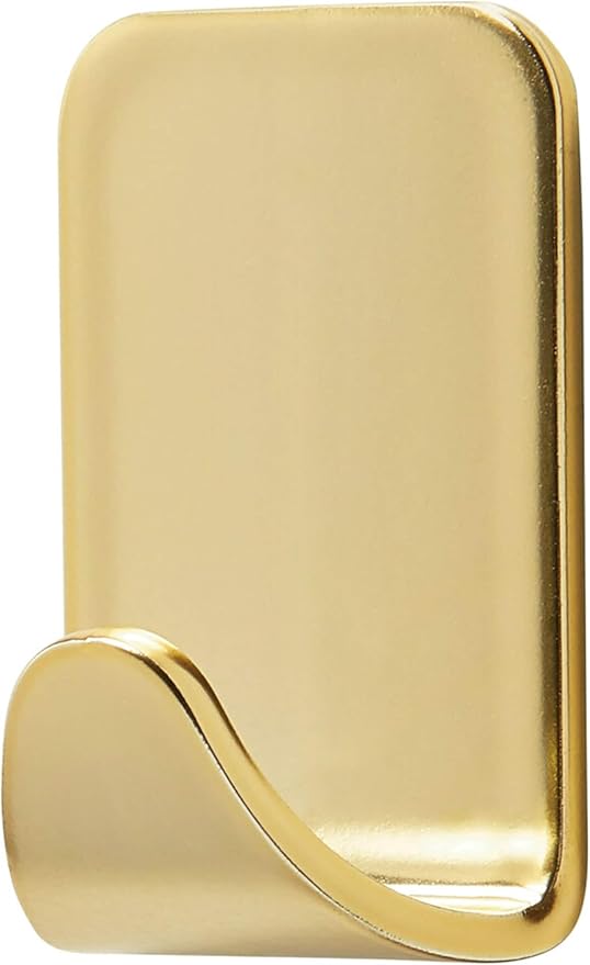 Command Small Metallic Hooks Brass Color, 4 Hooks and 5 Strips, Damage-Free Wall Hook with Adhesive Strips, No Tools Great for Hanging Home Decor, Holds up to 0.5 lb