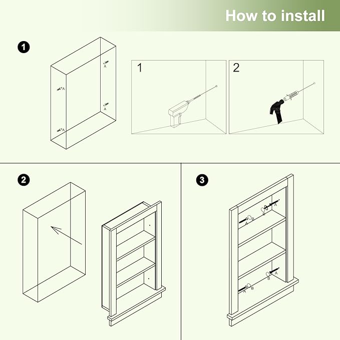 Recessed Medicine Cabinet,14x24 in Wall Bathroom Cabinet with Storage,Bathroom Niche for Shower Wall for Bedroom/Hallway,Black Shower Wall Niche Insert for Drywall,MDF