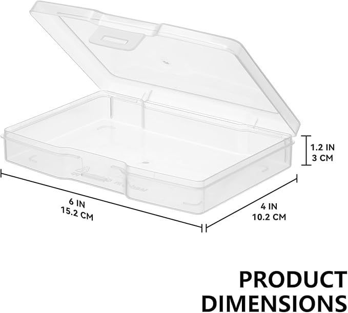 novelinks Transparent 4" x 6" Photo Storage Boxes, 6 Inner Photo Organizer Cases with Tray, Picture Storage Containers for 4x6 Prints, Craft & Memory Card Sorting Box (Clear 1Pack)
