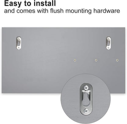 Lwenki Mail Organizer for Wall Mount – Key Holder with Shelf Includes Letter Holder and Hooks for Coats, Dog Leashes – Rustic Wood with Flush Mounting Hardware (16.5” x 8.7” x 3.5”) (Gray)