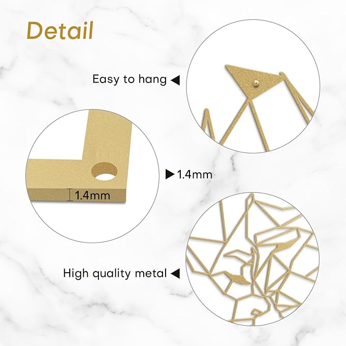SIGNLEADER Metal Wall Art Decor Sisterly Love Modern Abstract Wall Sculpture Hangings Home Decoration for Living Room, Bedroom, Bathroom, Kitchen, Outdoor - 36" Gold