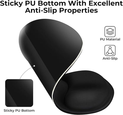 EooCoo Ergonomic Mouse Pad with Gel Wrist Rest Support, Middle Concave Design for Natural Wrist Alignment, Non-Slip Base Mousepad for Laptop, Computer, Office Desk Accessories, Carpal Tunnel Syndrome