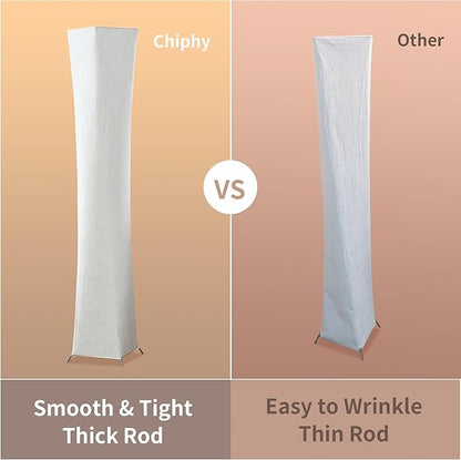 chiphy Floor Lamp, Dimmable 61" Tall Standing Lamp, 3 Levels Adjustable Brightness 12Wx2 LED Bulbs, Column Floor Light w/White Fabric Shade, Home Decor for Living Room, Bedroom, Kids Room
