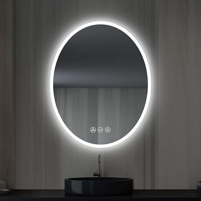 Blossom 20'' x 30'' LED Mirror for Bathroom Lighted Vanity Mirror for Wall Front Lights + Backlit LED Bathroom Mirror Anti-Fog Tempered Glass ETL Listed, Wall Mounted LED Vanity Mirror