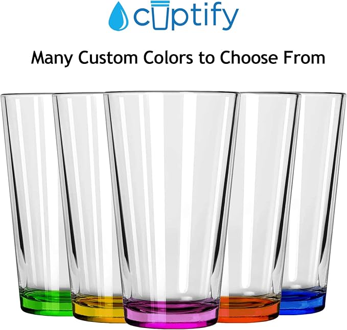 Personalized Beer Glasses Set of 2 Engraved Green 16oz Pint Glasses for Men & Women, Custom Drinking Gift for Birthdays, Weddings, Father’s Day & More