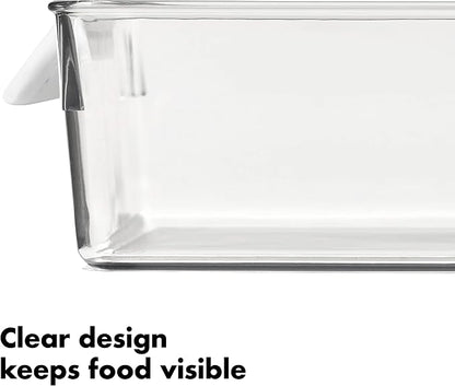 OXO Good Grips Fridge Organization Bin 8 in x 10 in - for Deli Meats, Cheeses, Loose Fruits and More (Pack of 4)