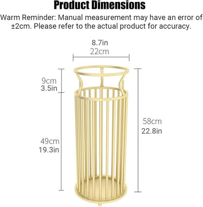Metal Umbrella Stand with Hooks, Commercial Umbrella Holder & Storage Rack Organizer, Floor Standing Umbrella Bucket for Home, Hotel, Lobby & Entryway Decor.(Pink)