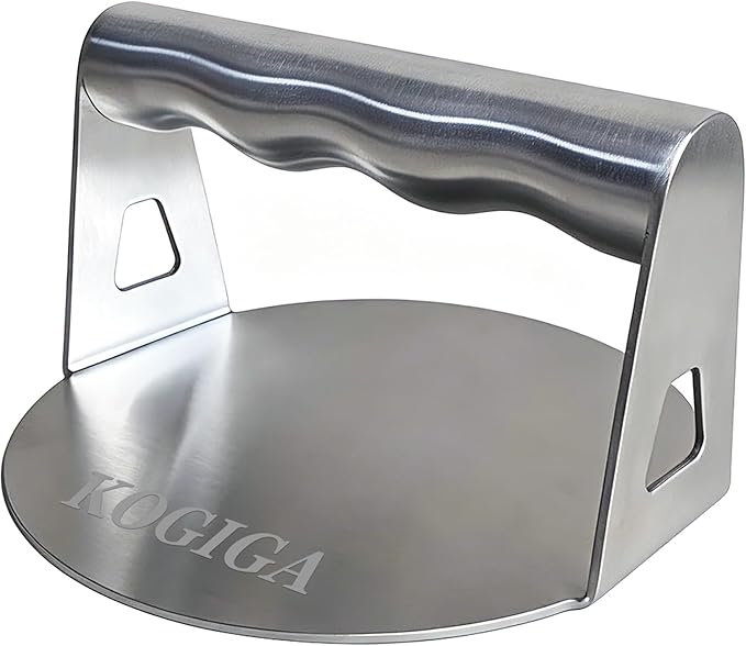 Smash Burger Press, Hamburger Smasher Tool for Griddle, Stainless Steel Ham Patty Press with Ergonomical Handle Handle, 5.5" Round Grill Weight Press, for Cooking Beef Bacon Steak