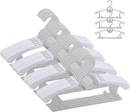 JSF Baby Hangers,20 Pack Baby Clothes Hangers for Closet Kids,Save Space Plastic Hangers Toddler Infant Nursery Child Small Children(Grey)