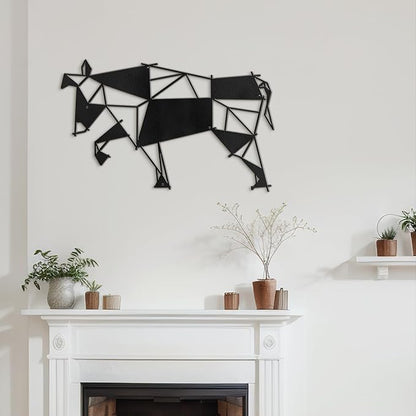 SIGNLEADER Metal Wall Art Decor Stubborn Donkey Modern Abstract Wall Sculpture Hangings Home Decoration for Living Room, Bedroom, Bathroom, Kitchen, Outdoor - 12" Black