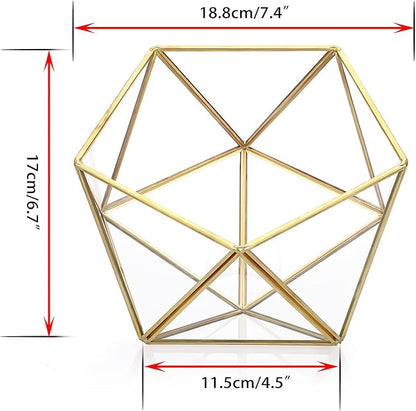 ELLDOO Gold Glass Coffee Pods Holder, 15 Sided Geometric Box Coffee Pod Organizer for K Cup Espresso, Tea Bags Sugar Packets Coffee Capsule Storage Holder for Kitchen Coffee Bar Office Desktop Counter