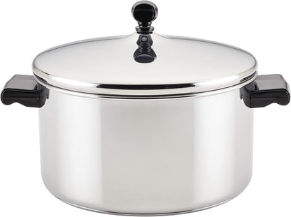 Farberware Classic Series Stainless Steel Stockpot with Lid, 6-Quart Pot