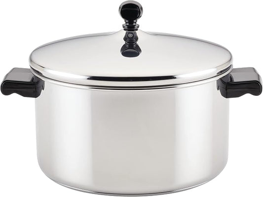 Farberware Classic Series Stainless Steel Stockpot with Lid, 6-Quart Pot
