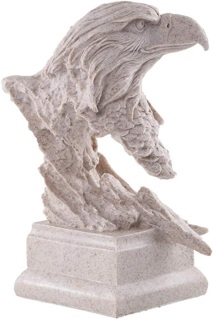 H&W Sandstone Bald Eagle Figurines - The USA's National Emblem - Statue Decoration for Home/Study/Living Room, Great Collectible Figurines, Best Gift for The Man, Sandstone Color (HH17-D4)