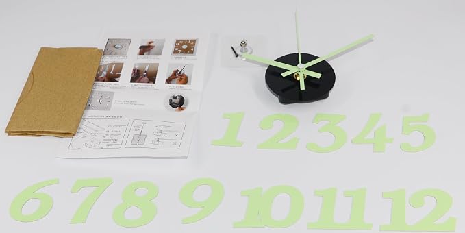 OceeK DIY Wall Clock, Fluorescence Modern Silent Non-Ticking, Battery Operated, 3D Quality Quartz Frameless Wall Closks,8-15" Round