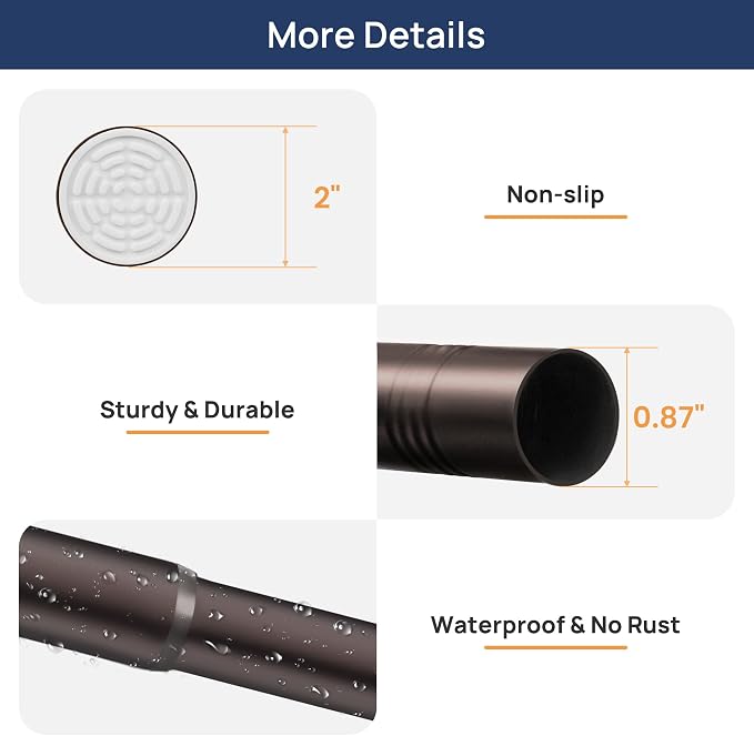 ENJOYBASICS 2 Pack Adjustable Spring Tension Curtain Rods 32 to 54 Inches, Stainless Steel Bronze Shower Rod No Drilling for Window, Bathroom, Closet, Room Divider, 7/8" Diameter