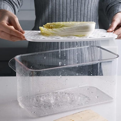 Produce Saver Containers for Refrigerator 3 Pack, Stackable Plastic Fridge Food Fruit Vegetables Storage Bins with Vented Lids, Clear Freezer Fresh Keeper Organizers and Storage Container Set