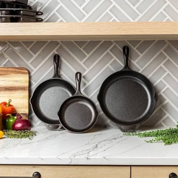Lodge Chef Collection 3pc Set (8”, 10", & 12" Skillet)