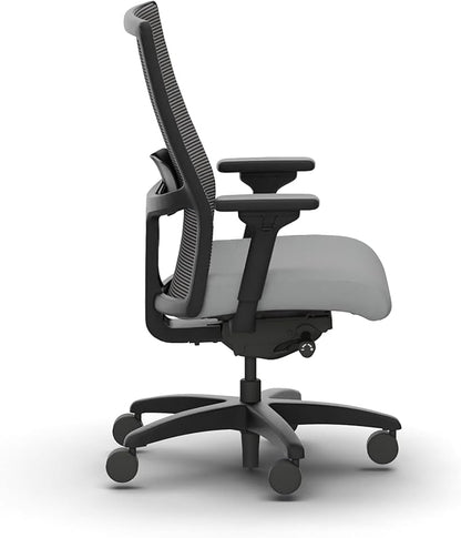 HON Ignition 2.0 Big and Tall Office Chair, 450lbs Weight Capacity, Extra Wide Seat, Tilt Recline, Swivel Wheels, Heavy Duty Office Chair, Comfortable for Long Hours, Black Frame, Ash