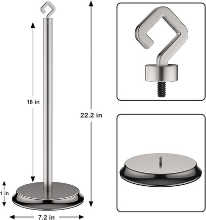 KASUNTO Toilet Paper Holder for Bathroom, Metal Free Standing Toilet Paper Storage with Rustproof, Tissue Paper Roll Stand for Bathroom Accessories (Brushed Nickel)