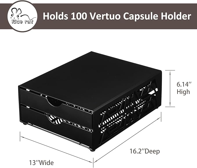 for Nespresso Pods Holder Vertuo Pod Holder for Vertuoline Capsules (100 pods-2tiers)