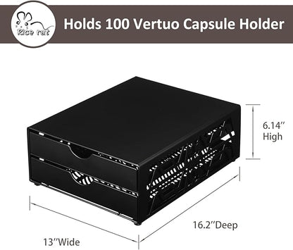 for Nespresso Pods Holder Vertuo Pod Holder for Vertuoline Capsules (100 pods-2tiers)